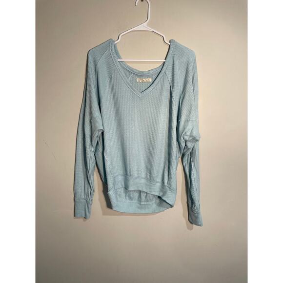 We The Free Santa Clara Oversized Thermal in Blue - Picture 1 of 11